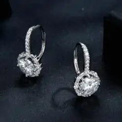 Sale online sterling silver moissanite leverback hook earrings | D-Carats