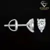 High quality sterling silver moissanite lock back studs earring | D-carats.