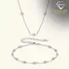 Necklace and bracelet set silver | D-Carats.