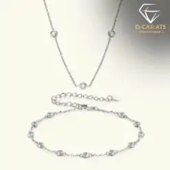 Necklace and bracelet set silver | D-Carats.