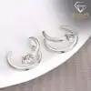 Half-priced ear cuffs without piercing, sterling silver moissanite | D-Carats.