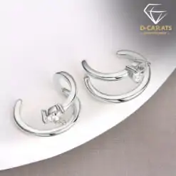 Half-priced ear cuffs without piercing, sterling silver moissanite | D-Carats.