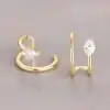 Oormanchet zonder piercing van zilver met moissaniet | D-Carats.