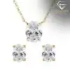 Earrings and necklace <br> jewelry set gold. 25 Jewelry set, gold design oval moissanite earrings and necklace | D-Carats.