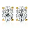 Atemberaubendes Schmuckset Ohrringe Halskette ovaler Schliff Moissanit Silber | D-Carats.
