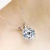 Schmucksets für Damen. 16 Schöne Solitär-Halskette mit Diamant-Moissanit aus Silber |