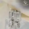 Square hoop moissanite silver cheap price | D-Carats.