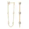 Gold threader earrings. 13 Gold vermeil sterling silver moissanite threader earrings | D-Carats.