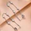 Gold threader earrings. 10 Affordable sterling silver moissanite threader earrings | D-Carats.