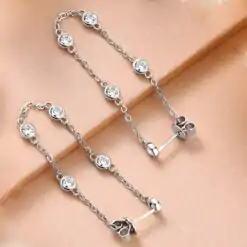 Betaalbare sterling zilveren moissanite oorbellen | D-Carats.