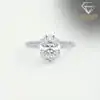 Affordable sterling silver oval cut simulated diamond engagement ring | D-Carats.
