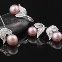Hübsche lila Perlenschmuck Sets aus Sterlingsilber | D-Carats.