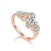 Verlobungsring mit Roségold-Cluster aus Silber | D-Carats.