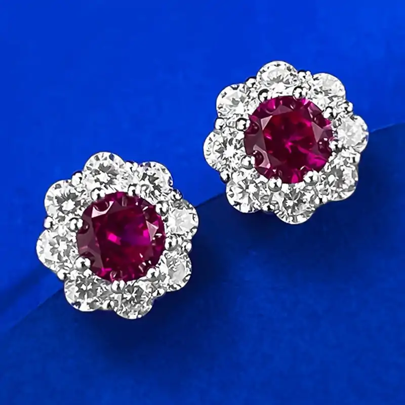 Blaue Saphir-Ohrstecker. 8 Langlebige Ohrstecker aus Silber mit Rubin | D-Carats.