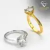 Beautiful sterling silver solitaire moissanite engagement ring | D-Carats.