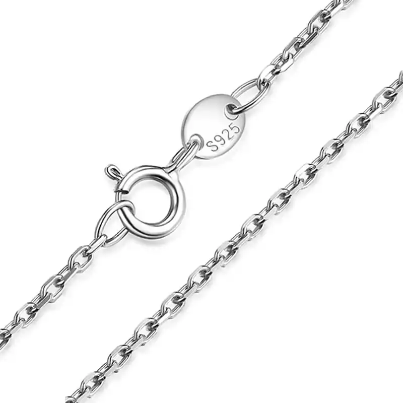 Collar de cadena de plata de ley. 10 Cadena tipo trace de plata | D-Carats