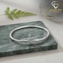 High-quality tree of life sterling silver heart charm bracelet | D-Carats.
