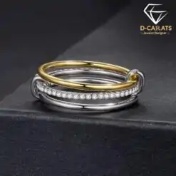 Modern moissanite stackable ring for women | D-Carats.