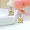 Yellow drop earrings <br> 925 silver - Image 5