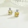 Elegant yellow diamond sterling silver drop earrings | D-Carats.