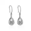 Pendientes de lágrima de moissanita de plata de alta calidad | D-Carats
