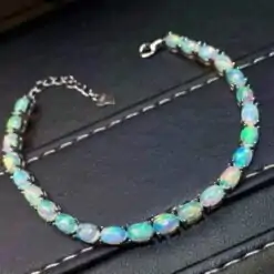 Bracelet Tennis Durable Opale Naturelle Argent | D-Carats