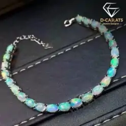 Durable Tennis Bracelet Natural Opal Silver | D-Carats