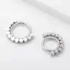 Daith piercing jewelry with graduated CZ stones, clicker closure | D-Carats.