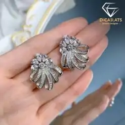 Beautiful White Sapphire Stud Earrings | D-Carats