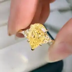 Bague de fiançailles Citrine jaune de haute qualité | D-Carats