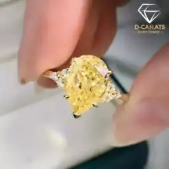 High Quality Yellow Citrine Engagement Ring | D-Carats