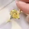 Pear cut engagement ring <br> yellow citrine silver. 12 Best gift of woman Yellow Citrine Ring | D-Carats