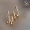 Gold Ohrstecker Manschette. 1 Ohrklemmen-Ohrringe | D-Carats.