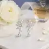 Premium quality moissanite earrings in sterling silver | D-Carats.