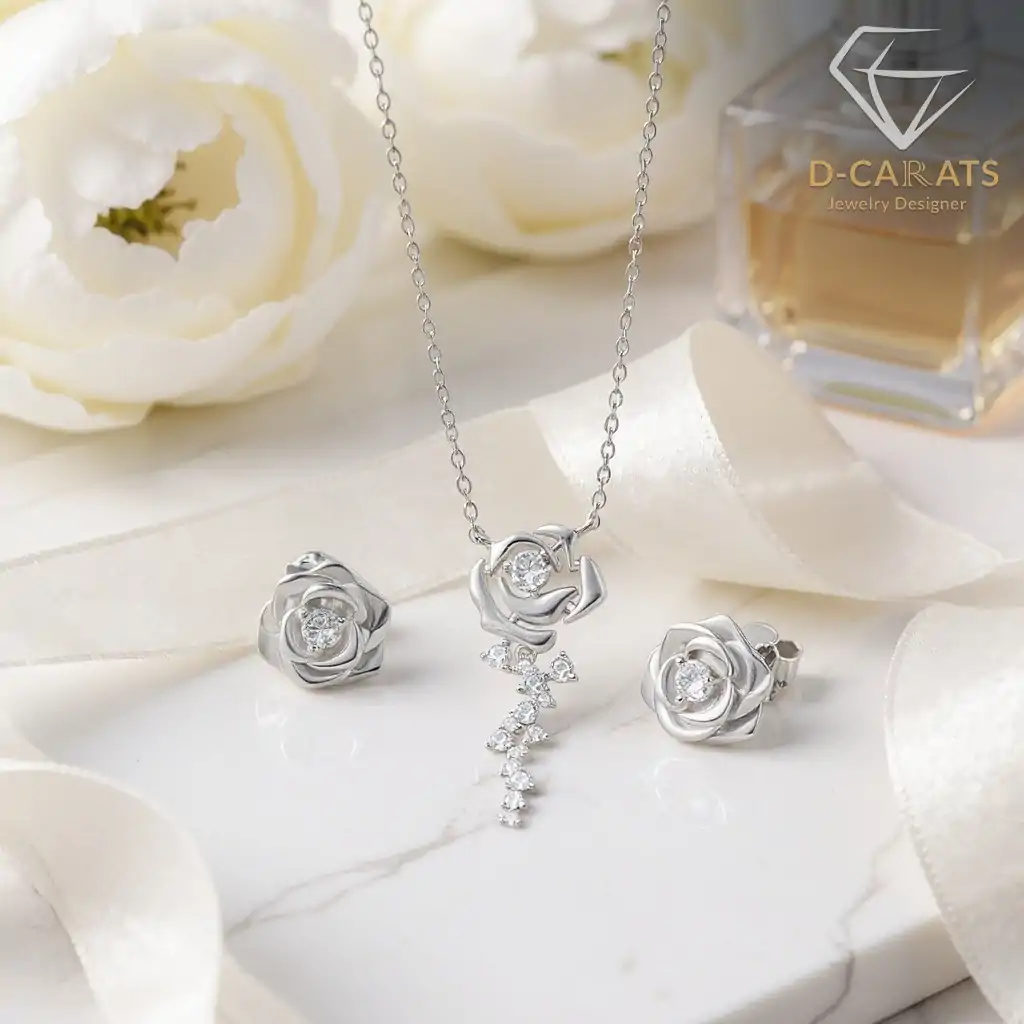 Fine gold and silver chains spiral