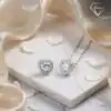 Heart earrings and necklace set. 16 Beautiful necklace and earring jewelry set with moissanite diamond in sterling silver | D-Carats.