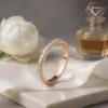 Half eeuwige ring met moissaniet diamant. 2 Half eeuwige verlovingsring met hoogwaardige moissaniet diamant in zilver | D-Carats.